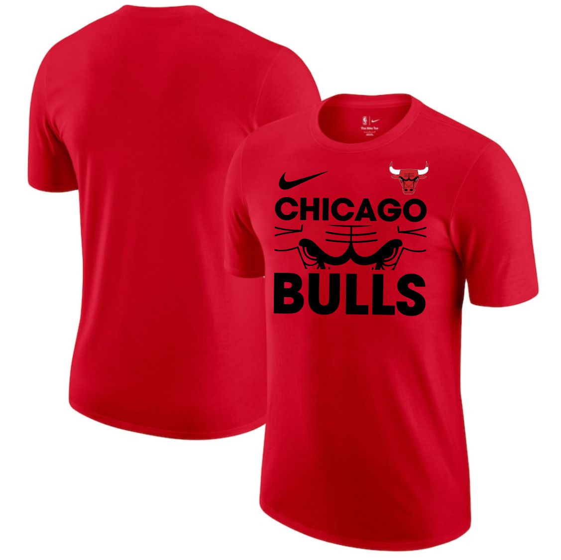 Men 2025 NBA Chicago Bulls Red Nike T shirts style 1->nba t-shirts->Sports Accessory